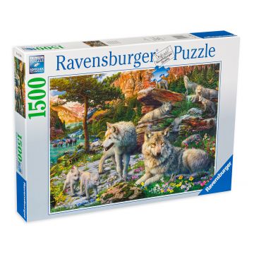 Puzzle Ravensburger din 1500 de piese - Frühlingswölfe