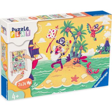 Puzzle Ravensburger din 2 x 24 de piese - Aventura piratilor