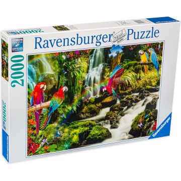 Puzzle Ravensburger din 2000 de piese - Papagali in jungla
