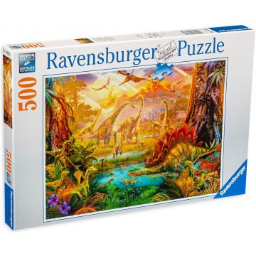 Puzzle Ravensburger din 500 de piese - Lumea dinozaurilor