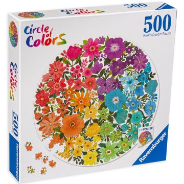 Puzzle rotund Ravensburger din 500 de piese - Flori