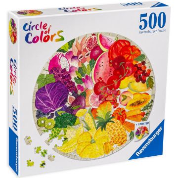 Puzzle rotund Ravensburger din 500 de piese - Fructe si legume