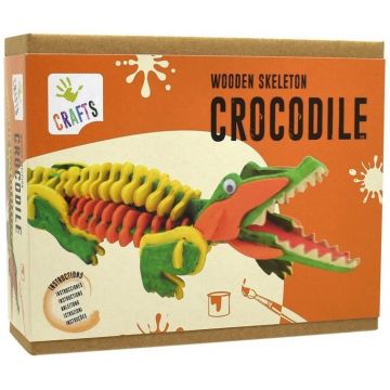 Set creativ Andreu Toys - Puzzle 3D din lemn, Schelet de crocodil