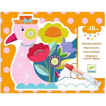 Set creativ Djeco - Coloreaza tablourile cu apa, Animalo-Len