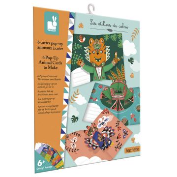 Set creativ Janod - Imagini pop-up cu animale, 6 bucăți