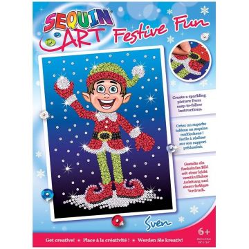 Set creativ KSG Crafts - Arta cu paiete, Elf Sven