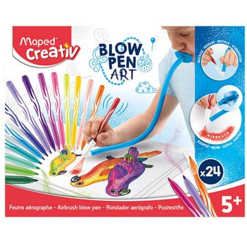 Set creativ Maped Creativ - Blow Pen Art, 31 piese