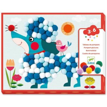 Set de creatie Djeco - Colaj cu pompoane