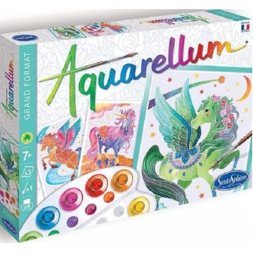 Set de desenat Sentosphere Aquarellum - Unicorn, de format mare