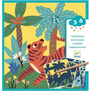 Set Djeco - Scrape Cards Big Animals St1