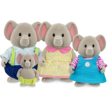 Set figurine Battat Li'L Woodzeez - Elephant Family, 4 bucăți