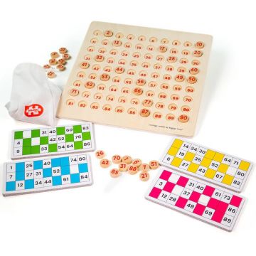 Bingo Bigjigs clasic din lemn - 105 de piese