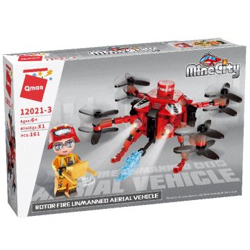Constructor Qman - Foc, Drone, Mașină zburătoare, 161 piese