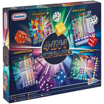 Grafix Board Game Set - Jocuri cu zaruri, 4 în 1
