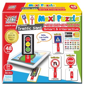 Jagu Educational Talking Puzzle - Semne, 48 piese