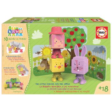 Joc cu cuburi Educa - Micul fermier și merele