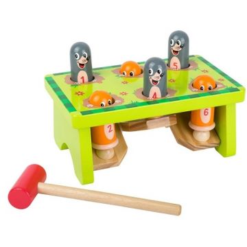 Joc din lemn Small Foot - Ciocan și cârtiță