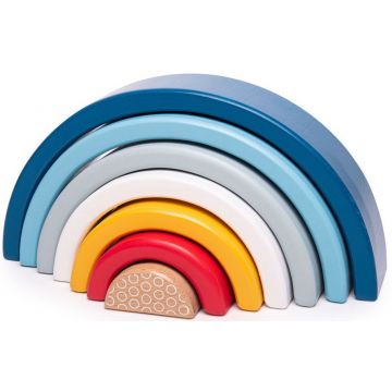 Jucărie de stivuire pentru copii Bigjigs - Rainbow, din lemn