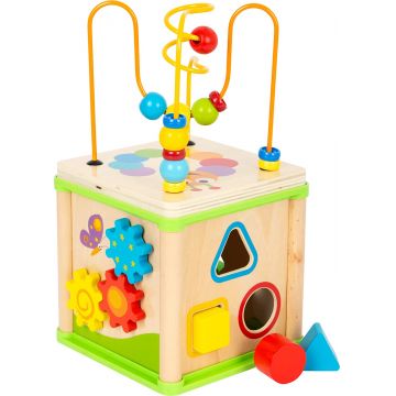 Jucărie din lemn 5 în 1 picior mic - cub didactic