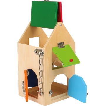 Jucărie din lemn Small Foot - Casa cu încuietori