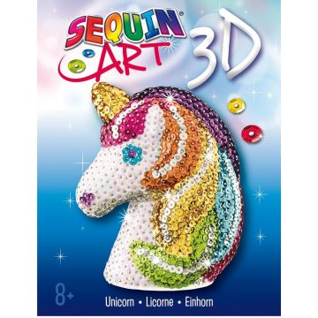 Kit creativ de artă cu paiete - DIY unicorn 3D cu paiete