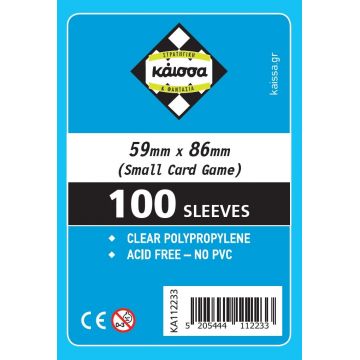 Protecții pentru cărți de joc Kaissa Sleeves 59 x 86 mm (Small Card Game) - 100 buc.