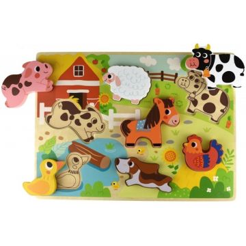 Puzzle 3D din lemn Tooky jucărie - Ferma