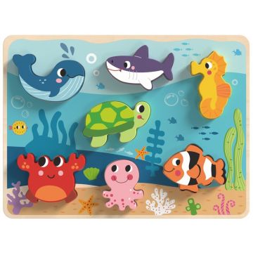 Puzzle 3D din lemn Tooky jucărie - Seabed