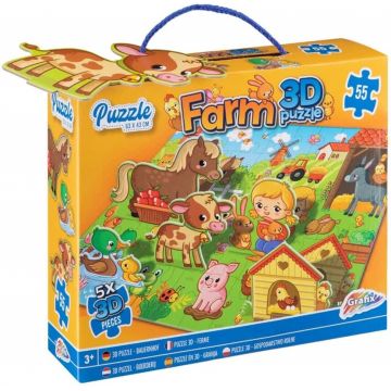 Puzzle 3D Grafix pentru copii din 55 de piese - Ferma