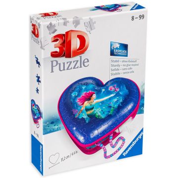 Puzzle 3D Ravensburger din 54 de piese - Sirenă, cutie de bijuterii