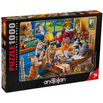 Puzzle Anatolian de 1000 piese - Pisicute in bucatarie