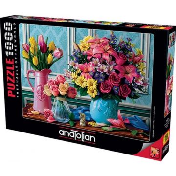 Puzzle Anatolian din 1000 de piese - Vaze cu flori