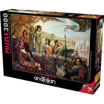 Puzzle Anatolian din 3000 de piese - Lancelot și Guinevere