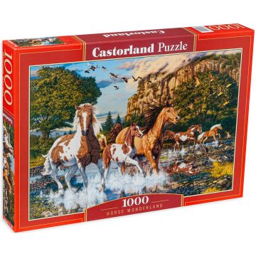 Puzzle Castorland din 1000 de piese - Cai în râu