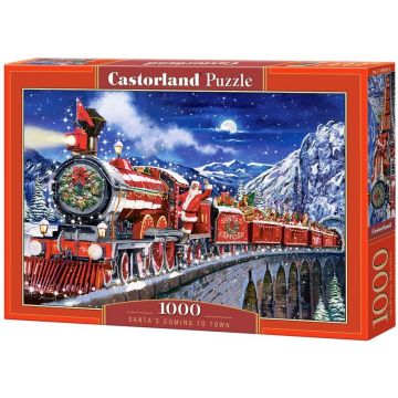 Puzzle Castorland din 1000 de piese - Vine Moș Crăciun