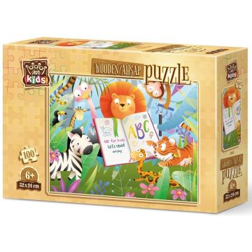 Puzzle din lemn Art Puzzle din 100 de piese - Școală în pădure
