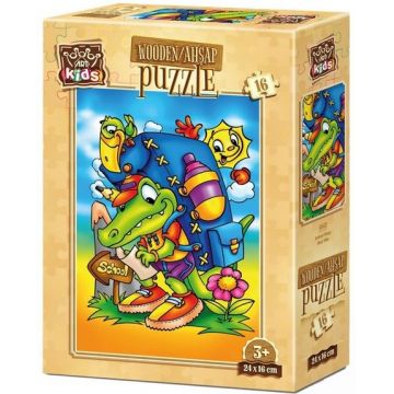 Puzzle din lemn Art Puzzle din 16 de piese - Drumul spre școală