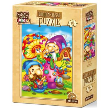 Puzzle din lemn Art Puzzle din 16 de piese - Elfii