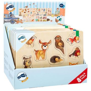 Puzzle din lemn Small Foot, 10 piese pe tablita