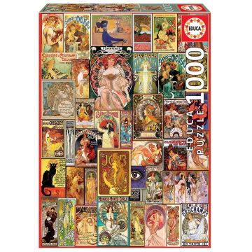 Puzzle Educa din 1000 de piese - Colaje Art Nouveau