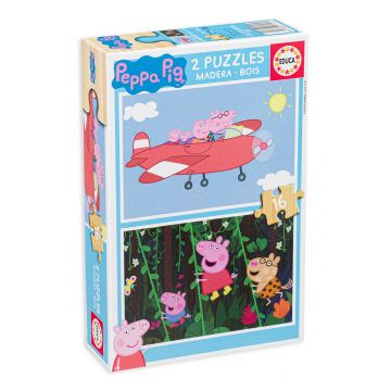 Puzzle Educa din 2 x 16 de piese - Aventurile lui Peppa Pig