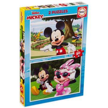 Puzzle Educa din 2 x 20 de piese - Mickey si prietenii, tip 2