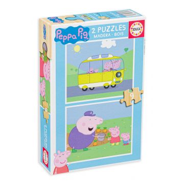 Puzzle Educa din 2 x 9 de piese - Peppa Pig