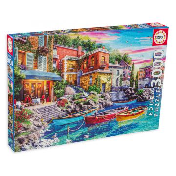 Puzzle Educa din 3000 de piese - Apus de soare in Como