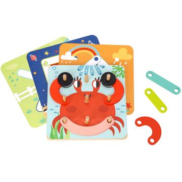 Puzzle educațional din lemn Tooky toy - 4 în 1