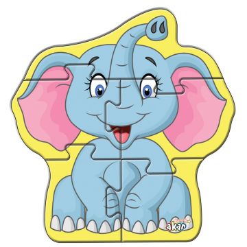 Puzzle educațional vorbitor Jagu - Elefant, 5 piese