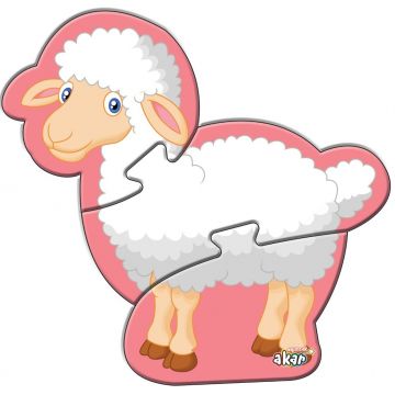 Puzzle educațional vorbitor Jagu - Oaie, 3 piese