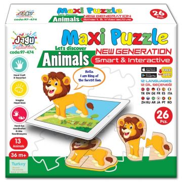 Puzzle educativ vorbitor Jagu - Safari, 26 de piese