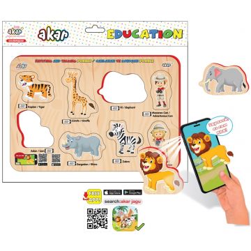 Puzzle educativ vorbitor Jagu - Safari, 8 piese
