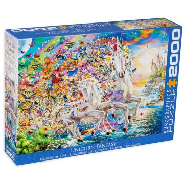 Puzzle Eurographics din 2000 de piese - Lumea fabuloasa a unicornilor
